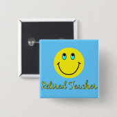 Badge Carré 5 Cm JAUNE retiré de professeur (Devant & derrière)