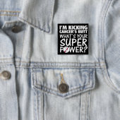 Badge Carré 5 Cm Je commence à frapper la superpuissance du cul du  (En situation)