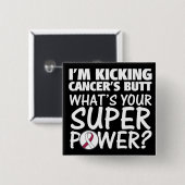 Badge Carré 5 Cm Je commence à frapper la superpuissance du cul du  (Devant & derrière)