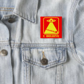 Badge Carré 5 Cm Je crois (En situation)