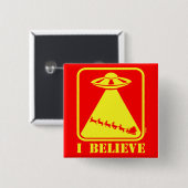 Badge Carré 5 Cm Je crois (Devant & derrière)