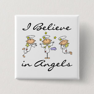 Badge Carré 5 Cm Je crois aux T-shirts et cadeaux d'anges