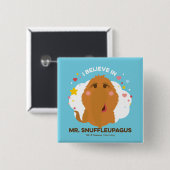 Badge Carré 5 Cm Je Crois En M. Snuffleupagus (Devant & derrière)