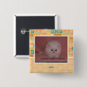 Badge Carré 5 Cm Je déteste tout (Devant & derrière)