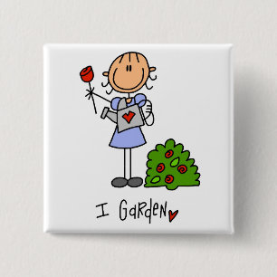 Badge Carré 5 Cm Je Jardine Tshirts et Cadeaux
