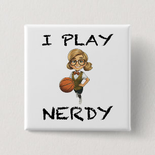 Badge Carré 5 Cm Je joue Nerdy