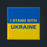 Badge Carré 5 Cm Je me tiens avec le drapeau ukrainien de l'Ukraine<br><div class="desc">Je me tiens avec le drapeau ukrainien de l'Ukraine</div>