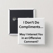 Badge Carré 5 Cm Je ne fais pas de compléments (Devant & derrière)