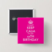 Badge Carré 5 Cm Je ne peux pas garder les boutons calmes de (Devant & derrière)