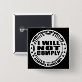 Badge Carré 5 Cm Je Ne Respecterai Pas #USAPatriotGraphics © (Devant & derrière)