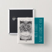 Badge Carré 5 Cm Je ne rigole pas de toi Monkey Year 2016 Button (Devant & derrière)