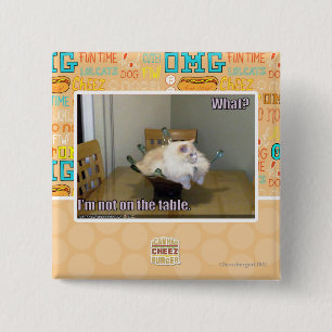 Badge Carré 5 Cm Je ne suis pas sur la table