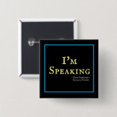 Badge Carré 5 Cm Je PARLE Kamala Harris 2024 (Devant & derrière)