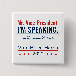 Badge Carré 5 Cm Je parle Kamala Harris Vice-présidente 2020