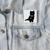 Badge Carré 5 Cm Je parle le chat (En situation)