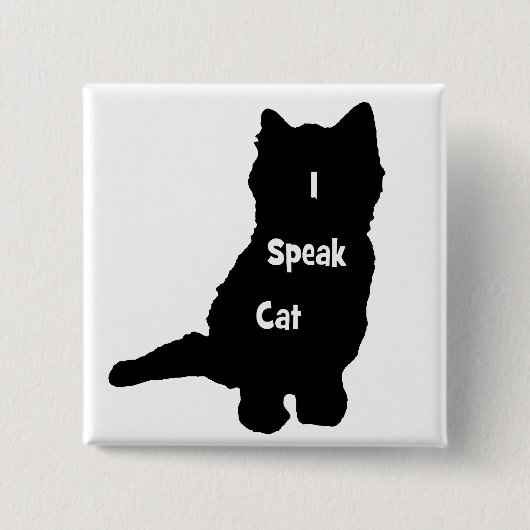 Badge Carré 5 Cm Je parle le chat (Devant)