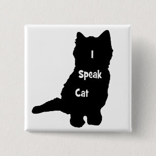 Badge Carré 5 Cm Je parle le chat