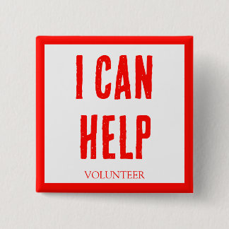 Badge Carré 5 Cm JE PEUX AIDER ! Boutons pour bénévoles, entreprise