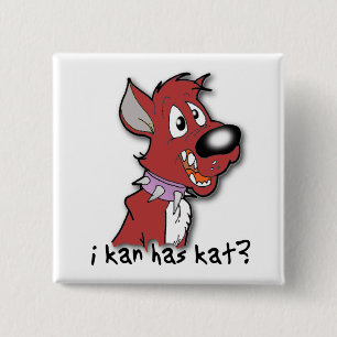 Badge Carré 5 Cm Je peux avoir un chat ? Bouton drôle je peux avoir