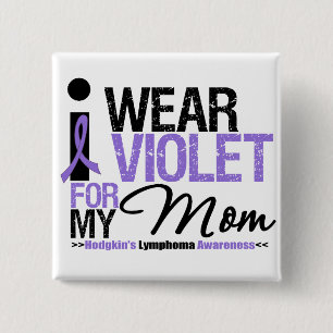Badge Carré 5 Cm Je porte la violette pour ma maman