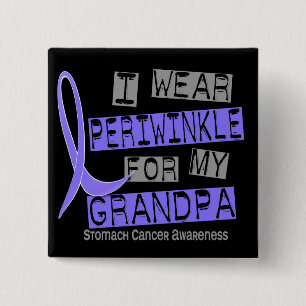 Badge Carré 5 Cm Je porte le bigorneau pour mon cancer de l'estomac