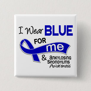 Badge Carré 5 Cm Je porte le bleu pour moi 42 spondylarthrites
