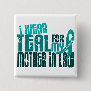Badge Carré 5 Cm Je porte Teal pour le Cancer ovarien de la