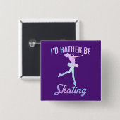 Badge Carré 5 Cm Je préfère patiner (Devant & derrière)