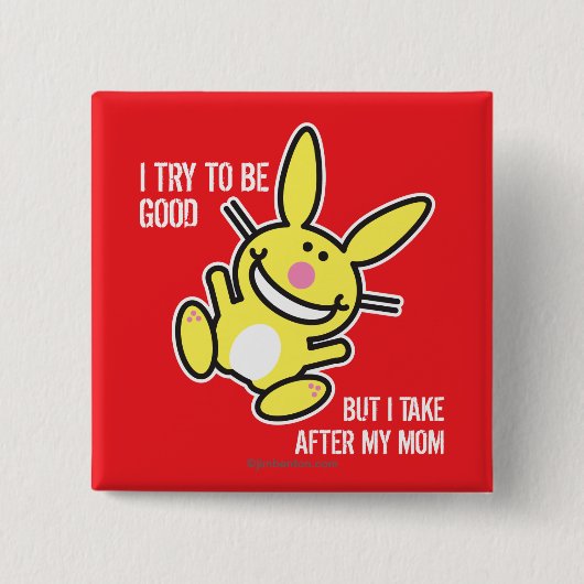 Badge Carré 5 Cm Je prends après ma maman (Devant)