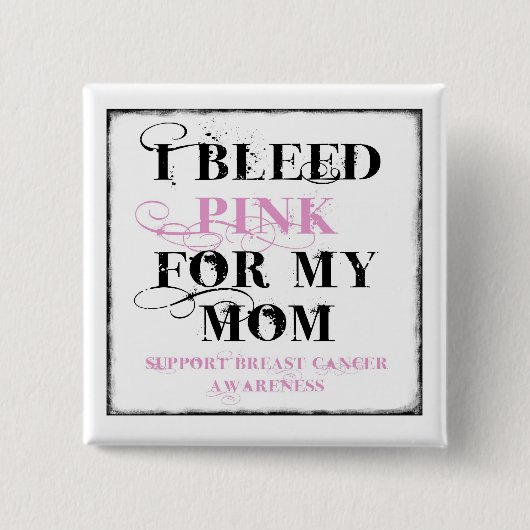 Badge Carré 5 Cm Je saigne le rose (Devant)