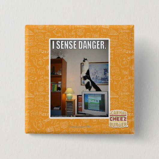 Badge Carré 5 Cm Je sens le danger (Devant)