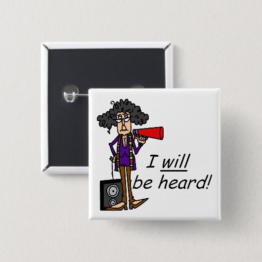 Badge Carré 5 Cm Je Serai Entendu (Devant & derrière)