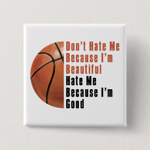 Badge Carré 5 Cm Je suis belle, je vais bien Basketball