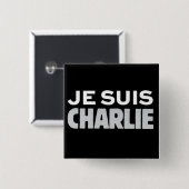 Badge Carré 5 Cm Je Suis Charlie (Devant & derrière)