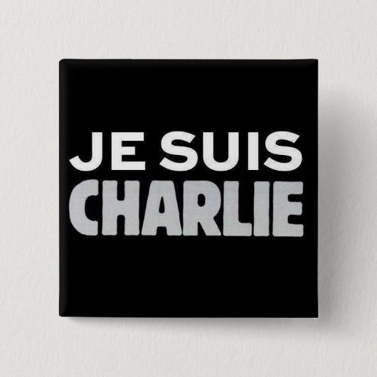 Badge Carré 5 Cm Je Suis Charlie (Devant)