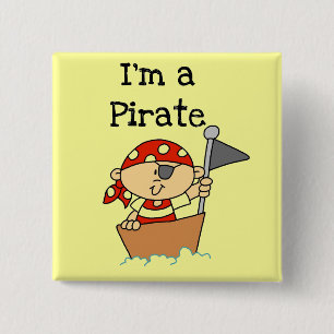 Badge Carré 5 Cm Je suis des T-shirts et cadeaux de Pirate