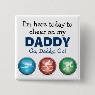 Badge Carré 5 Cm Je suis ici pour encourager sur mon papa -