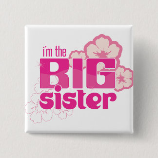 Badge Carré 5 Cm Je suis le bouton de grande soeur