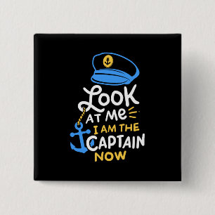 Badge Carré 5 Cm Je Suis Le Capitaine Maintenant Bateau Capitaine C