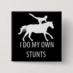 Badge Carré 5 Cm Je Suis Propre Stunts Vaulting Horseriing