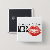 Badge Carré 5 Cm Je suis Sa Madame. (Devant & derrière)