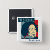 Badge Carré 5 Cm Je suis spécial. (Devant & derrière)