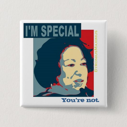 Badge Carré 5 Cm Je suis spécial. (Devant)