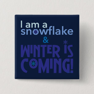 Badge Carré 5 Cm Je suis un bleu de flocon de neige