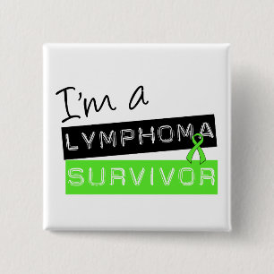 Badge Carré 5 Cm Je suis un survivant de lymphome