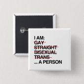 BADGE CARRÉ 5 CM JE SUIS UNE PERSONNE (Devant & derrière)