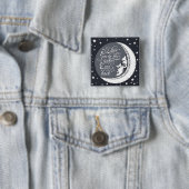 Badge Carré 5 Cm Je t'aime à la lune et au dos (En situation)