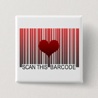 BADGE CARRÉ 5 CM JE T'AIME BARCODE