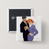 Badge Carré 5 Cm Je T'Aime, Maman Fille (Devant & derrière)