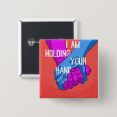 Badge Carré 5 Cm Je tiens votre main par Dave Pemberton (Devant & derrière)